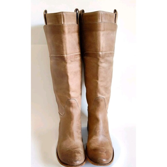 Frye Womens Paige Camel Tan Leather Knee High Riding Boots Size 7 B 77534 Preppy - Picture 5 of 12